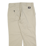 DICKIES Mens Cotton Blend Beige Regular Straight Trousers W33 L30 Classic