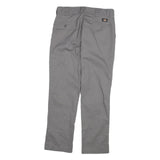 DICKIES Mens Cotton Blend Grey Regular Fit Straight Leg Trousers W30 L29