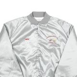 WEST ARK Mens Silver Satin Button Jacket 3XL Embroidered Workwear Lightweight