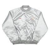 WEST ARK Mens Silver Satin Button Jacket 3XL Embroidered Workwear Lightweight