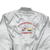 WEST ARK Mens Silver Satin Button Jacket 3XL Embroidered Workwear Lightweight