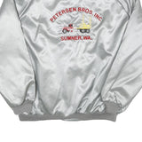 WEST ARK Mens Silver Satin Button Jacket 3XL Embroidered Workwear Lightweight