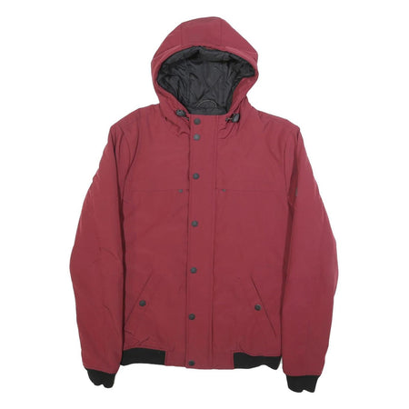 DIESEL Mens Red Polyester Jacket S Zip Hooded Casual Lightweight Fashion