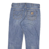 CARHARTT Mens Regular Fit Blue Denim Jeans W34 L28 Classic Cotton Blend Zip
