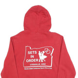 NIKE Mens Red Pullover Hoodie L Square Dance Club Graphic Print