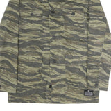 H&M Mens Green Camouflage Button Jacket M Cotton Military Style Casual