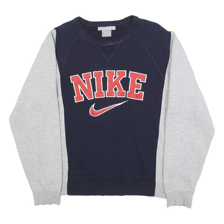 NIKE Mens Blue & Grey Sweatshirt Crew Neck S Cotton Blend Casual Retro