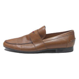 GUCCI Leather Mens Loafers Brown UK 7.5 Classic Slip-On Dress Shoes
