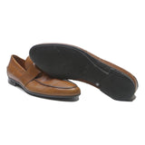 GUCCI Leather Mens Loafers Brown UK 7.5 Classic Slip-On Dress Shoes