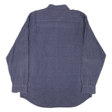 GUESS JEANS Mens Blue Checked Shirt L Long Sleeve Cotton Casual