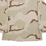 ADVANTAGE WEAR Mens Beige & Brown Military Jacket L Cotton Blend Button Plain