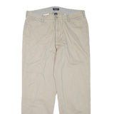 NAUTICA Mens Relaxed Beige Cotton Blend Zip Trousers W36 L32 Casual Classic
