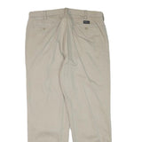 NAUTICA Mens Relaxed Beige Cotton Blend Zip Trousers W36 L32 Casual Classic