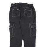 BPC Womens Black Regular Cargo Trousers W30 L32 Polyester Blend Zip Pockets