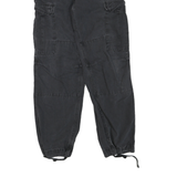 CARHARTT Mens Regular Cotton Blend Cargo Black Jeans W32 L32 Workwear Zip