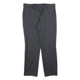 VALENTINO Mens Wool Grey Pinstripe Regular Fit Straight Leg Trousers W34 L32