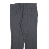 VALENTINO Mens Wool Grey Pinstripe Regular Fit Straight Leg Trousers W34 L32