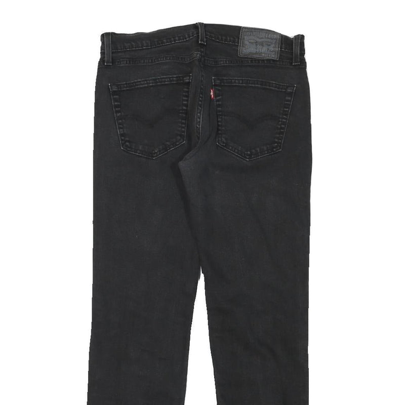 LEVI'S Mens Regular Black Denim Jeans W30 L28 Classic Cotton Blend Zip