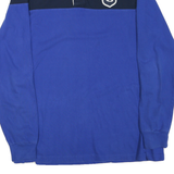 CHAPS Mens Blue & Navy White Collar Long Sleeve Shield Logo Polo Shirt L Classic