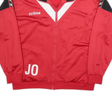 ERIMA Mens Red & Black Track Jacket L Polyester Blend Zip Sportswear FC