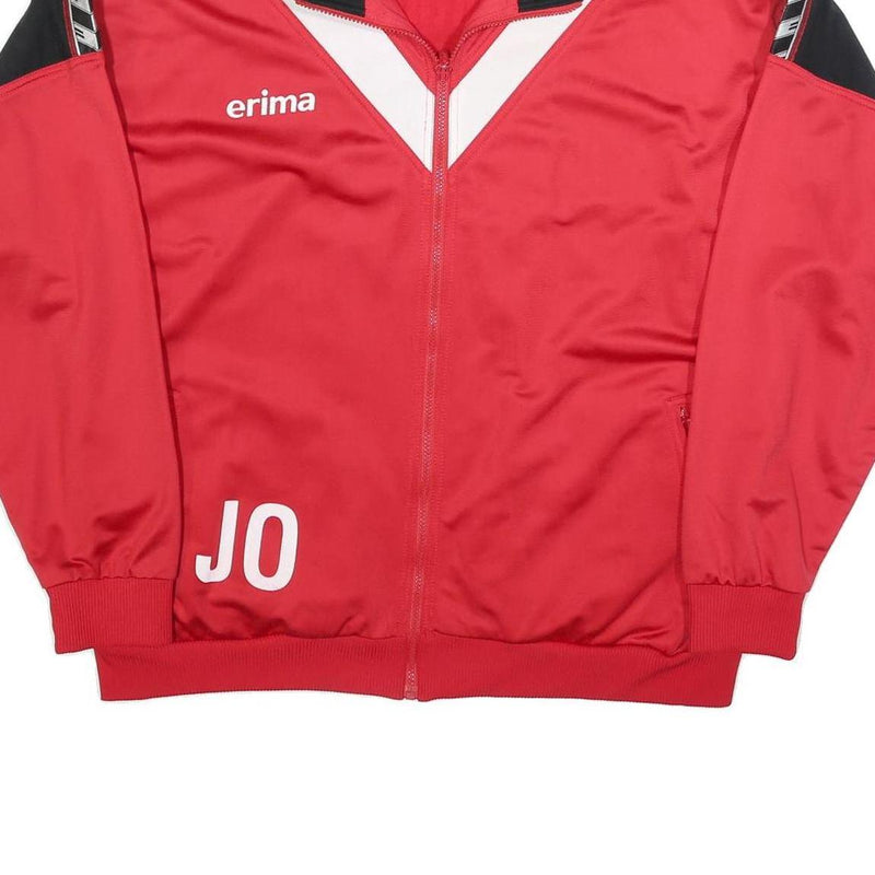 ERIMA Mens Red & Black Track Jacket L Polyester Blend Zip Sportswear FC