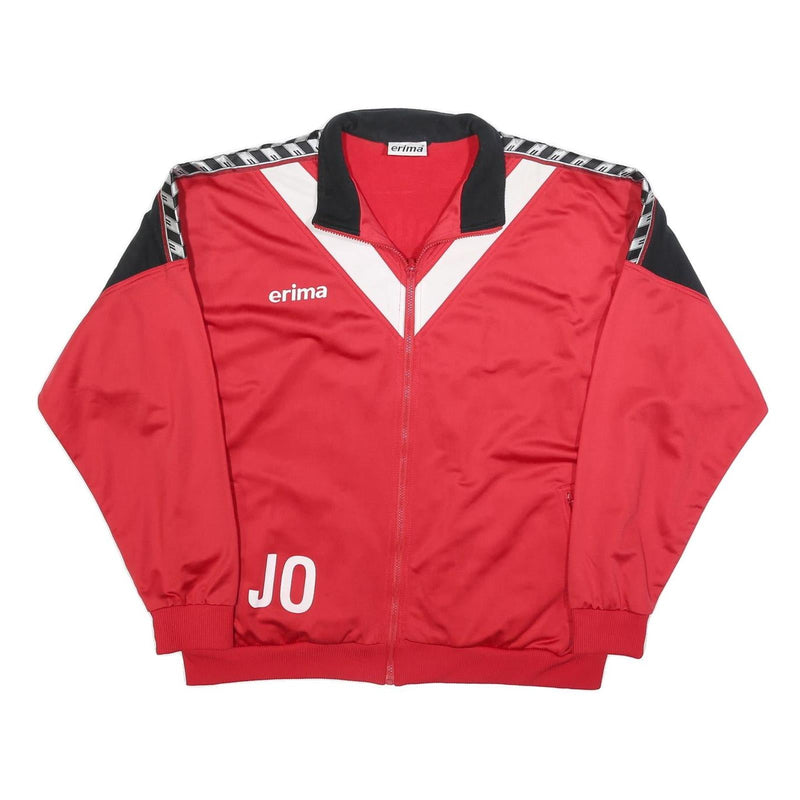 ERIMA Mens Red & Black Track Jacket L Polyester Blend Zip Sportswear FC