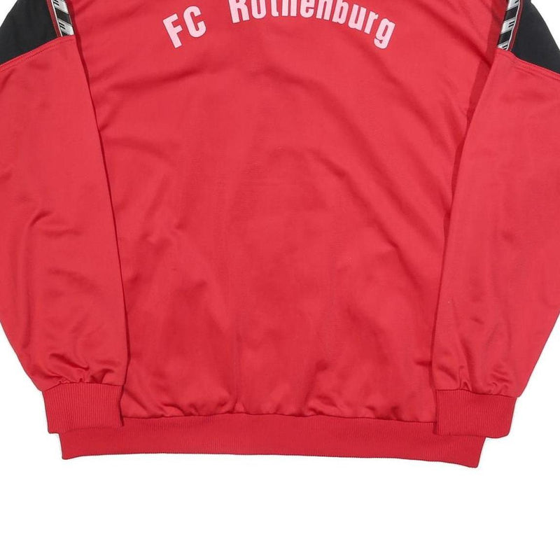 ERIMA Mens Red & Black Track Jacket L Polyester Blend Zip Sportswear FC