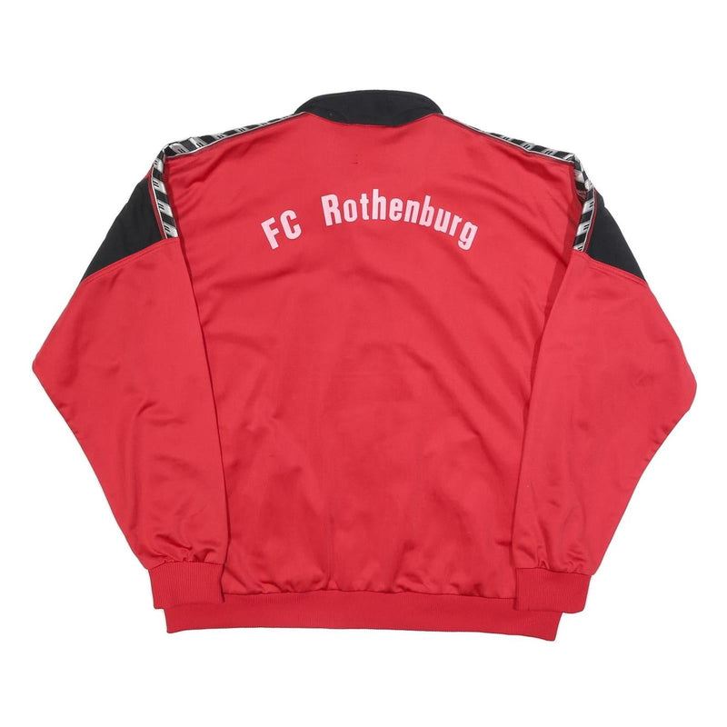 ERIMA Mens Red & Black Track Jacket L Polyester Blend Zip Sportswear FC