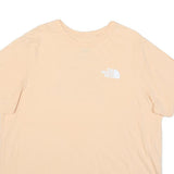 THE NORTH FACE Mens Beige Cotton Blend T-Shirt 2XL Short Sleeve Crew Neck Logo