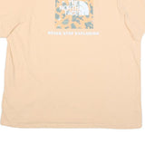 THE NORTH FACE Mens Beige Cotton Blend T-Shirt 2XL Short Sleeve Crew Neck Logo