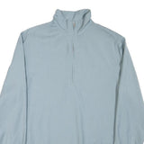 COS Mens Light Blue Cotton Blend Zip Neck Shirt M Casual Minimalist
