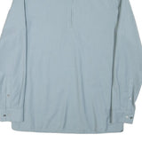 COS Mens Light Blue Cotton Blend Zip Neck Shirt M Casual Minimalist