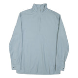 COS Mens Light Blue Cotton Blend Zip Neck Shirt M Casual Minimalist