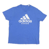 ADIDAS Mens Blue Soccer Graphic T-Shirt XL Short Sleeve Crew Neck Casual