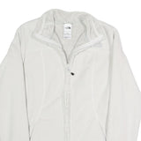 THE NORTH FACE Womens White Softshell Jacket S Polyester Blend Zip Casual