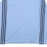ADIDAS Womens Blue Lightweight Zip Jacket L Polyester Blend Plain Sportswear
