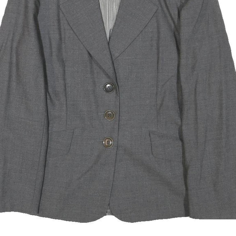 SPORTMAX Womens Grey Wool Blazer Jacket M Woven Tailored Button Closure