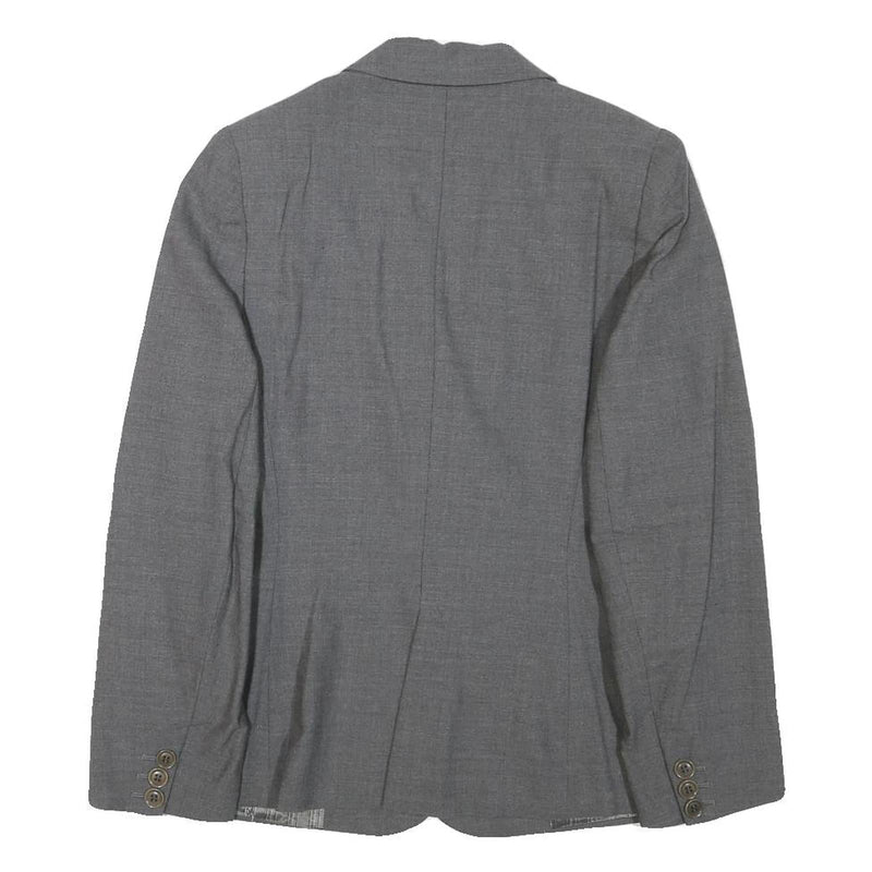 SPORTMAX Womens Grey Wool Blazer Jacket M Woven Tailored Button Closure