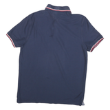 TOMMY HILFIGER Mens Navy Blue Short Sleeve Polo Shirt M Classic Cotton Blend