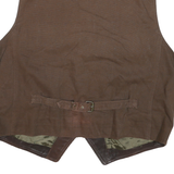 MILESTONE Mens Brown Leather Button Jacket M Leather Plain Stylish Smart Casual