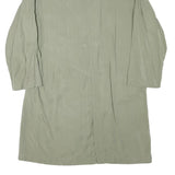 ZARA Womens Green Linen Blend Button Jacket L Plain Lightweight Stylish