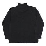 THE NORTH FACE Mens Black Plain Wool Blend Jumper Quarter Zip XL Outdoor Casual