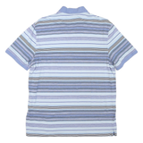 CALVIN KLEIN Mens Blue & Black Striped Short Sleeve Polo Shirt M Cotton Casual