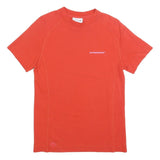 LACOSTE Mens Red Short Sleeve Crew Neck T-Shirt S Cotton Blend