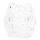 DKNY Womens White Printed Blouse Long Sleeve Round Neck S Lightweight Casual