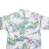 NAUTICA Mens White Tropical Print Cotton Shirt M Hawaiian Style Casual Shirt
