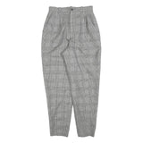 BOSCH Womens Cotton Blend Regular Grey Check Trousers W25 L27 Classic Fit Zip