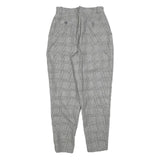 BOSCH Womens Cotton Blend Regular Grey Check Trousers W25 L27 Classic Fit Zip