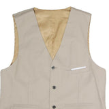 Mens Beige Smart Button Jacket M Polyester Blend Plain Waistcoat Formal