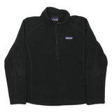 PATAGONIA Womens Black Plain Pullover Round Neck Basic Knit S Fleece Jumper
